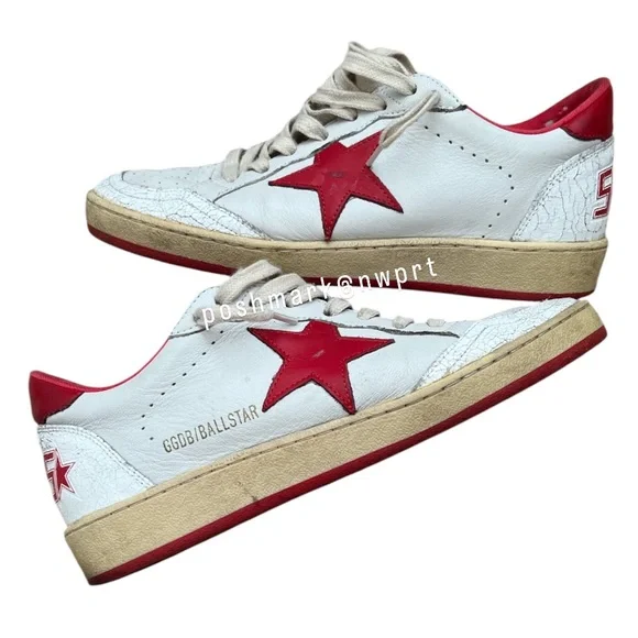 Golden Goose 🍓 Ball Star Ballstar Strawberry Red White Sneakers Shoes 37 7 - Picture 5 of 15